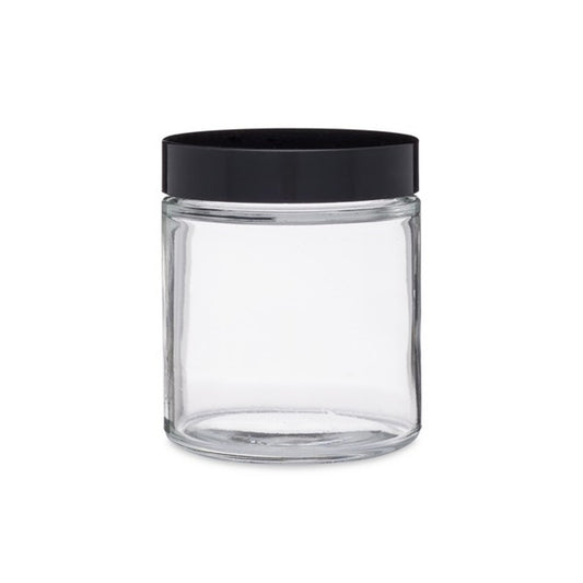 4oz straight sided glass jar with black cr lid