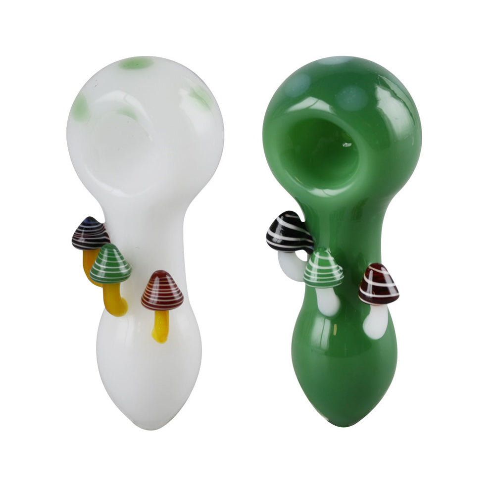 Mushroom Spoon Hand Pipe - 4" / Colors Vary